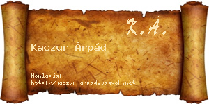 Kaczur Árpád névjegykártya